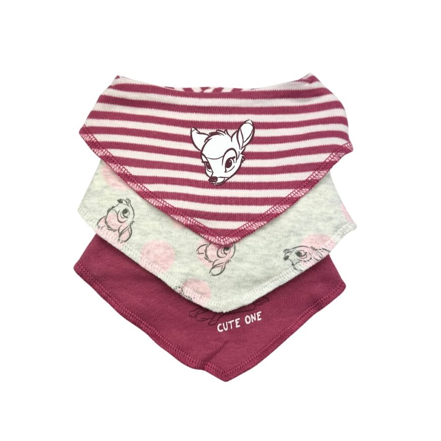 Set 3 bavete fete Bambi original bumbac