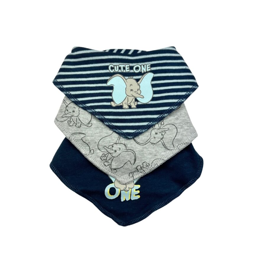 Set 3 bavete baieti Dumbo original bumbac