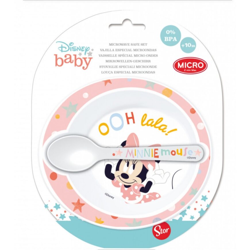 Set hranire Minnie Mouse original castron lingura
