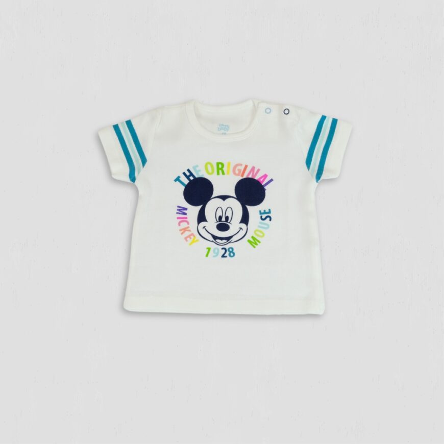 Tricou baieti Mickey Mouse 1928 alb original bumbac