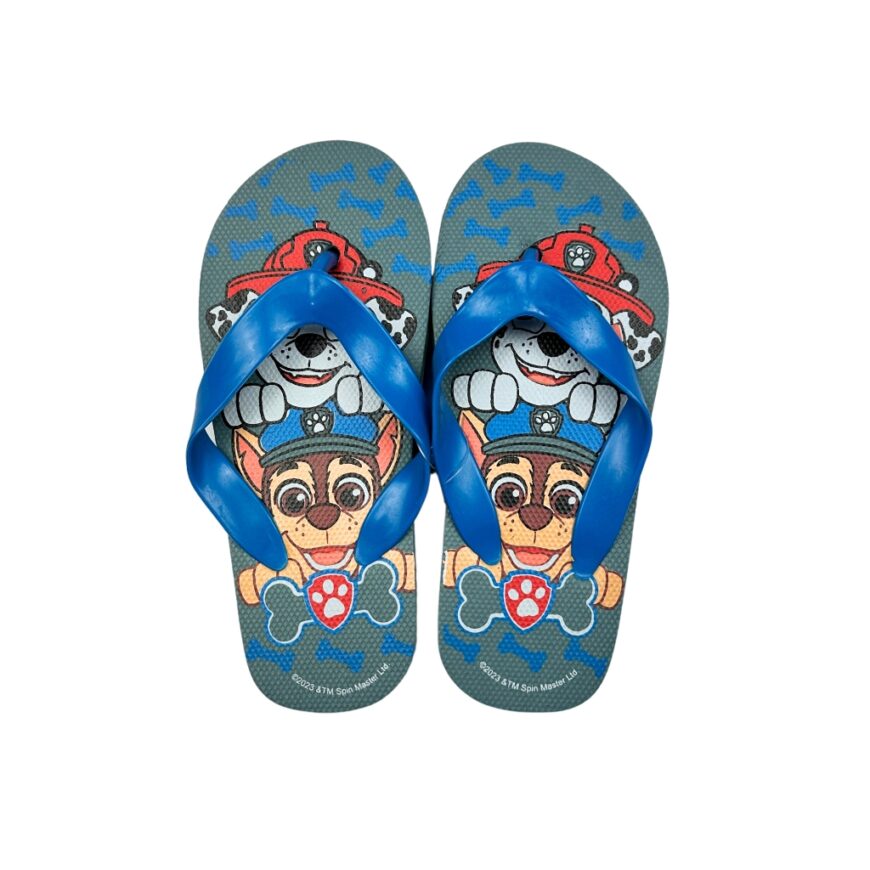 Papuci baieti Paw Patrol albastru pentru plaja