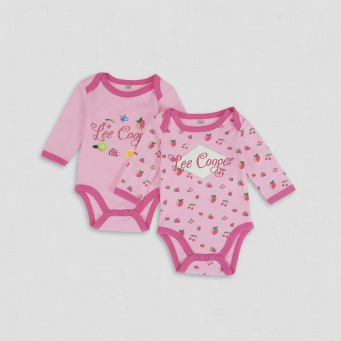 Set 2 body fete Lee Cooper fructe roz original bumbac