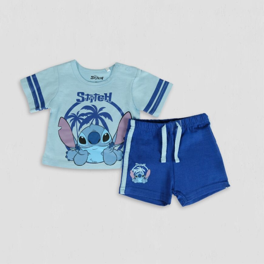 Set baieti Stitch la Mare albastru bleumarin original bumbac