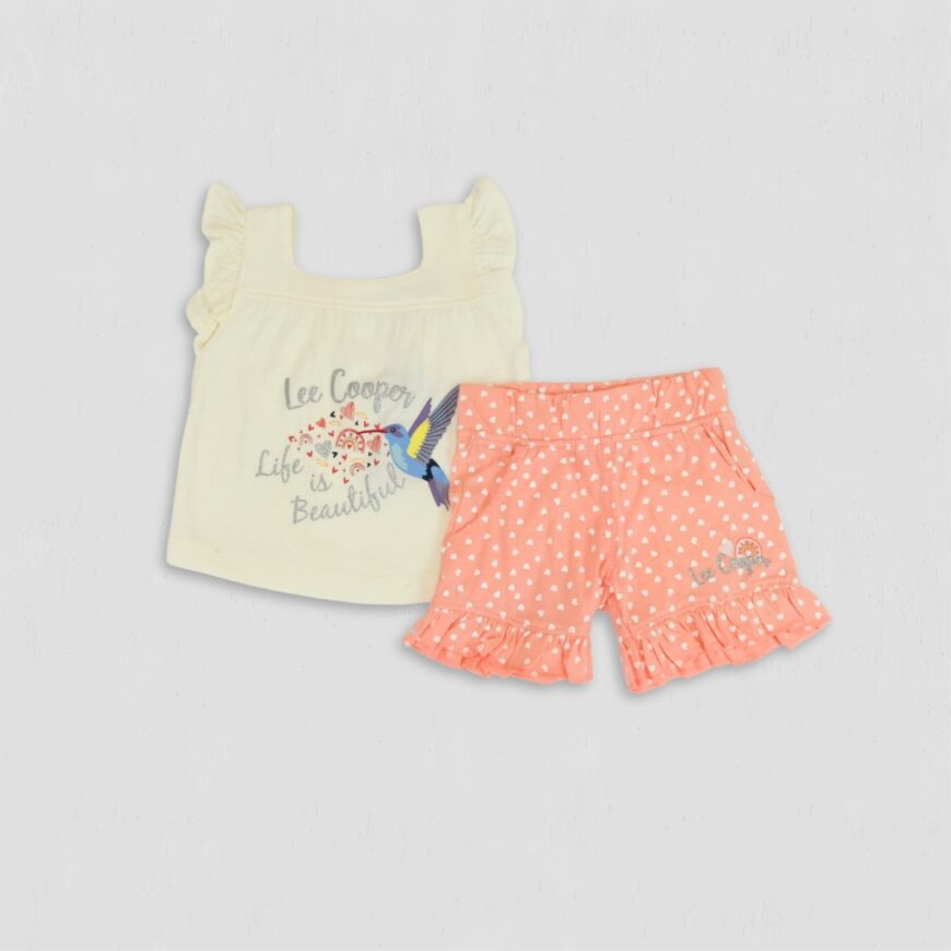 Set fete Lee Cooper Life is Beautiful galben portocaliu bumbac