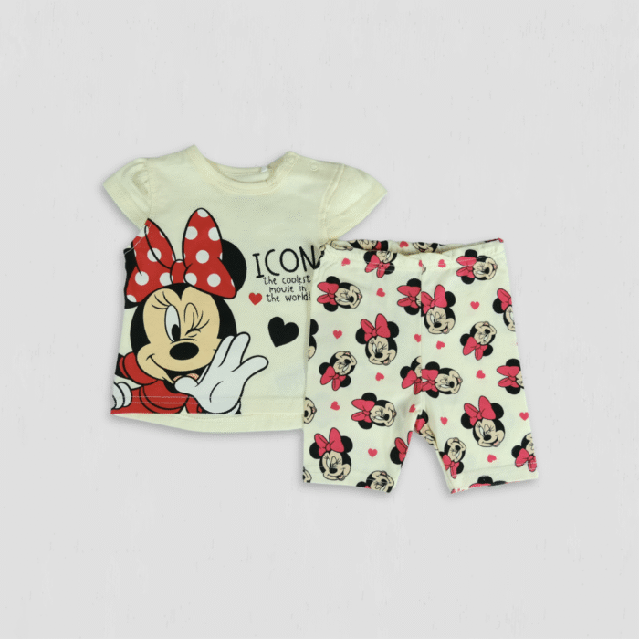 Set fete Minnie Icon galben deschis original bumbac