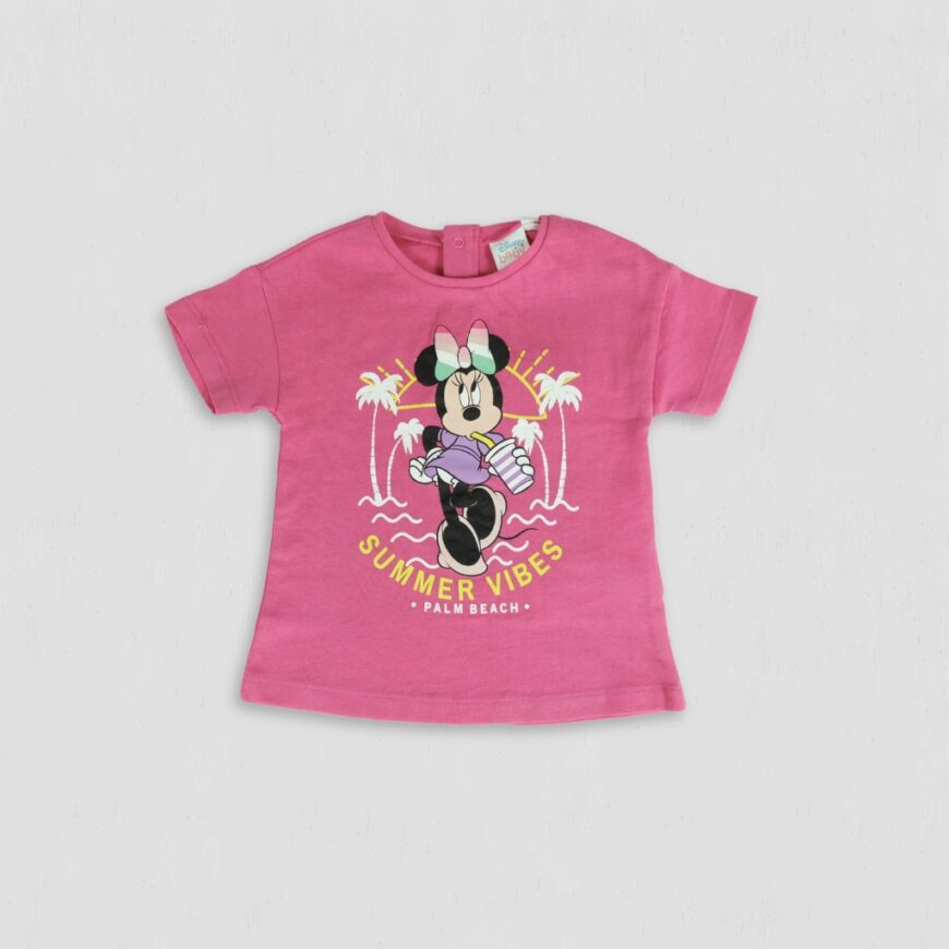 Tricou fete Minnie Summer Vibes fuchsia original Disney