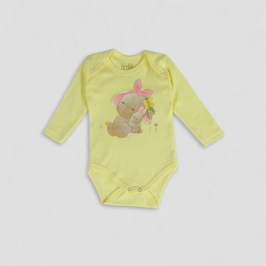 Body fete Bunny Love galben bumbac original