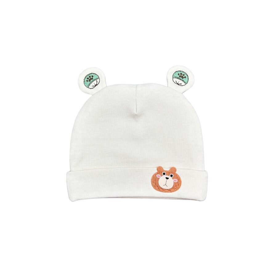 Caciula baieti Teddy bej bumbac original