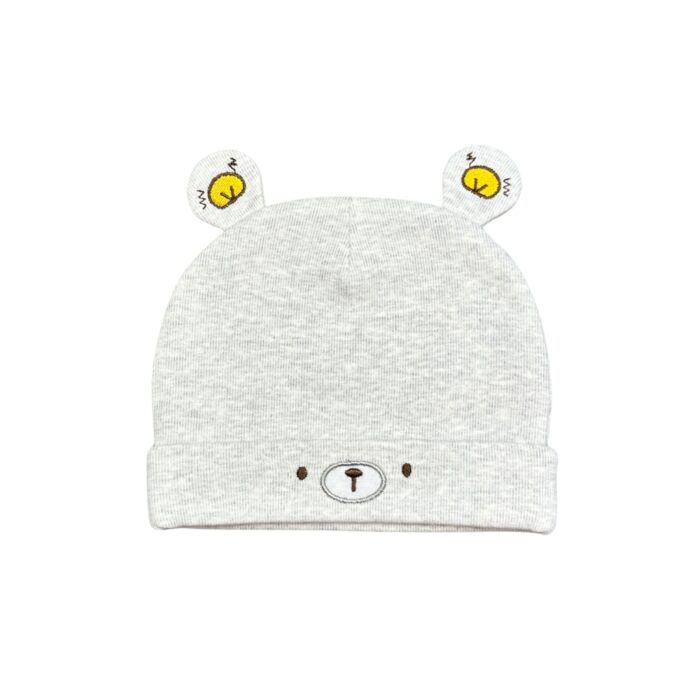 Caciula fete Baby Bear gri bumbac original