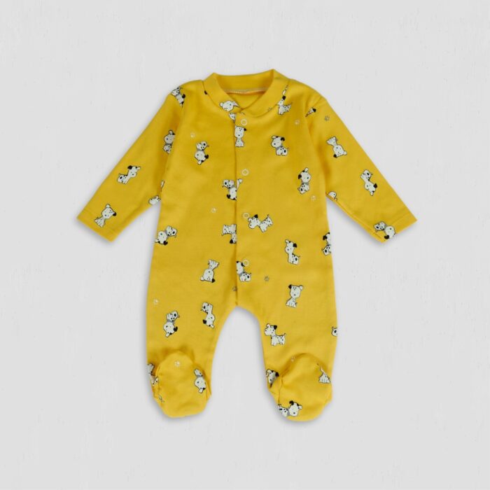 Pijama fete Dalmatieni galbena bumbac original