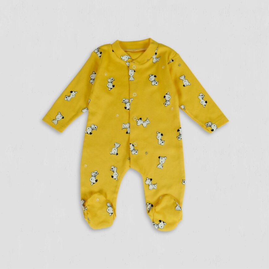 Pijama fete Dalmatieni galbena bumbac original