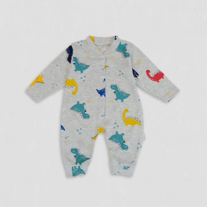 Pijama baieti Dino gri bumbac original