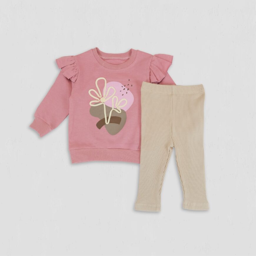 Set 2 piese fete Cute Flowers bumbac original